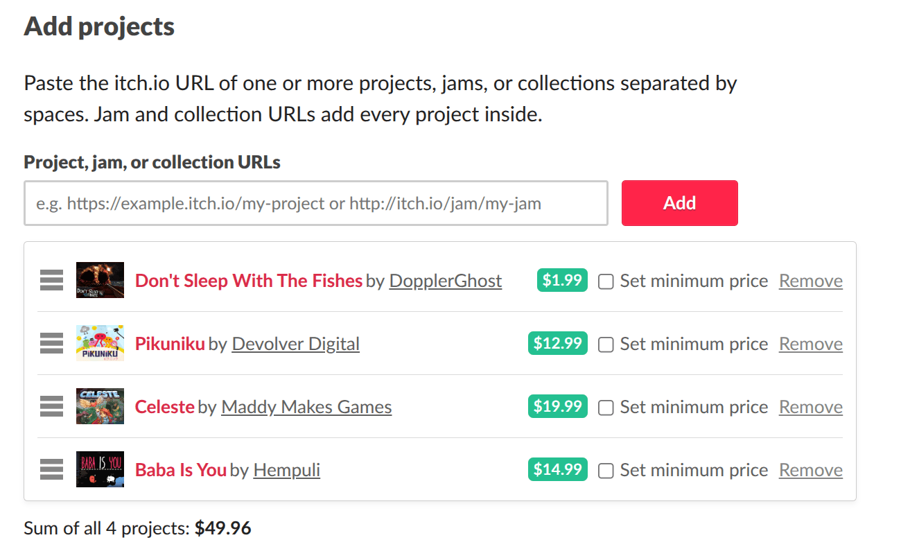 Screenshot of the Add Project tool available to bundle hosts